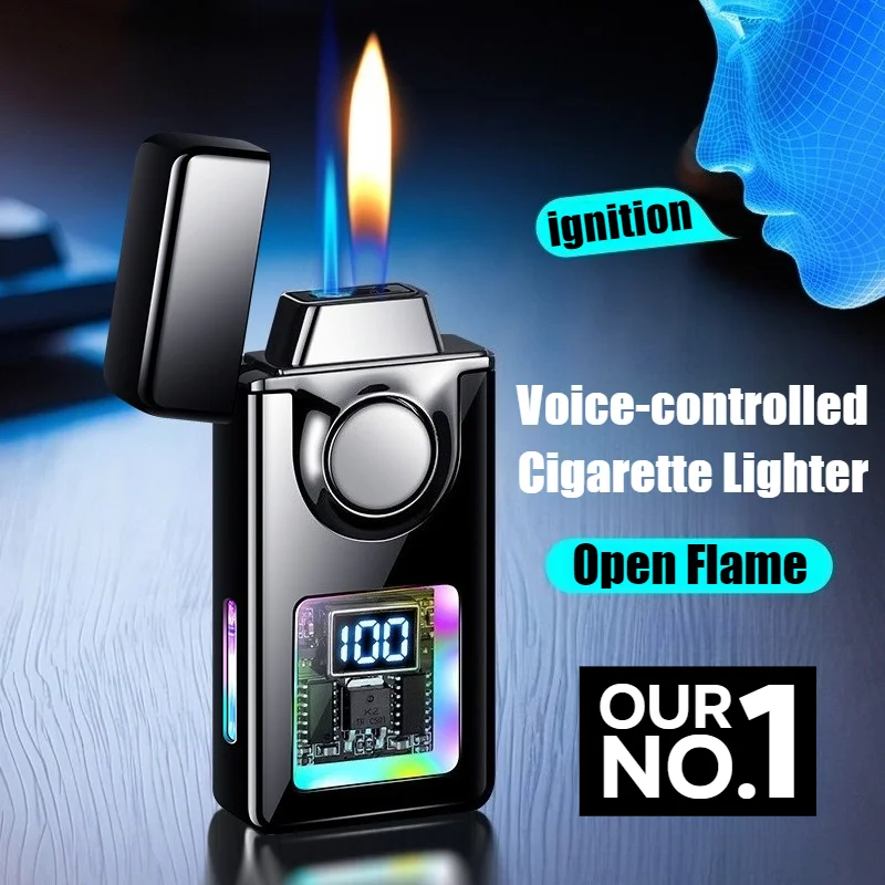 Lighter 4 Ignition Methods Sound/Air Flow/Gravity Sensing/Knocking Inflatable Windproof Cigarette Lighters & Smoking Accessories