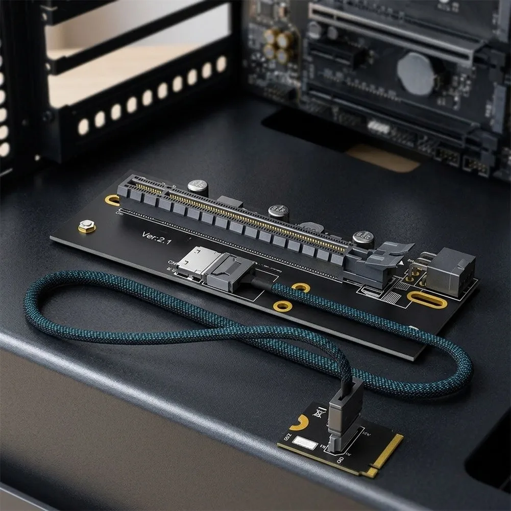 For M.2 For M-Key 2230 2280 to For PCIe 4.0 x16 External Graphics Expansion Card with 6-Pin Right-For Mount PCB Design