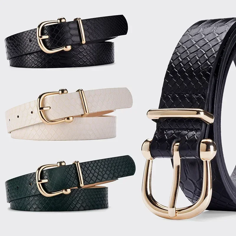 1Pc Snake Pattern Desinger Male Belts For Men Luxury Casual Accessories Cowboy Leather Western Belt Strap Buckle Metal wholesale