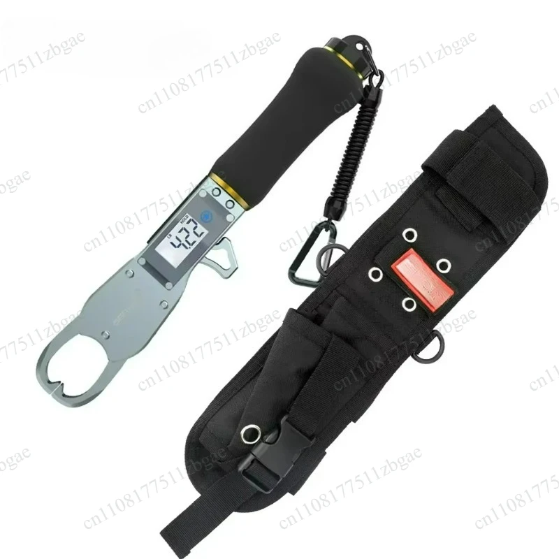 Aluminum Fishing Lip Gripper 360 Degree Rotatable Digital Scale EVA Anti-Slip Grip LCD Light Fishing Tackle
