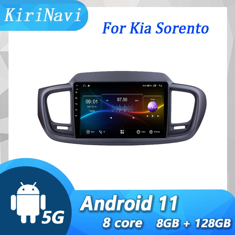 KiriNavi Touch Screen Android 13 For Kia Sorento 2015-2021 Auto Radio Automotivo Car DVD Player GPS Navigation 4G Stereo WIFI