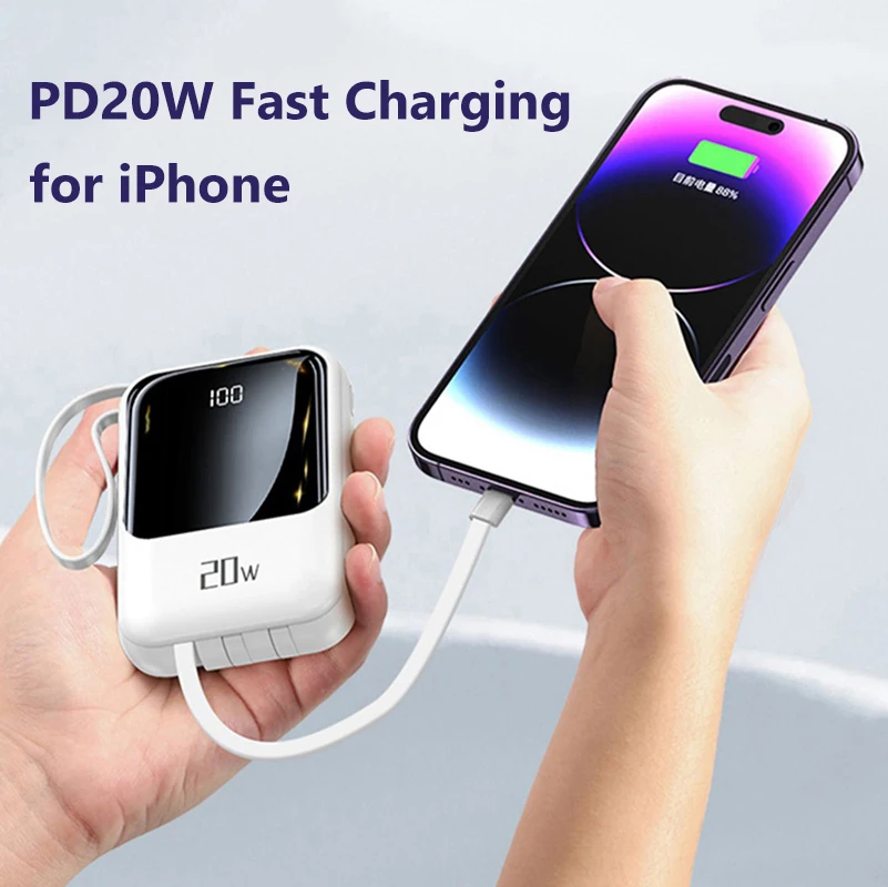 باور بانك 20000 مللي أمبير PD20W شحن سريع شاحن محمول باور بانك لهاتف آيفون وشاومي وهواوي وسامسونج وبطارية خارجية باور بانك