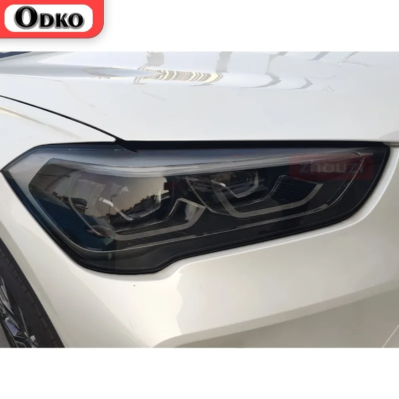 

For BMW X1 F48 X2 F39 X3 F25 G01 X4 G02 X5 F15 X6 F16 X7 Car Headlight Smoked Black Protective Film Self Healing TPU Sticker