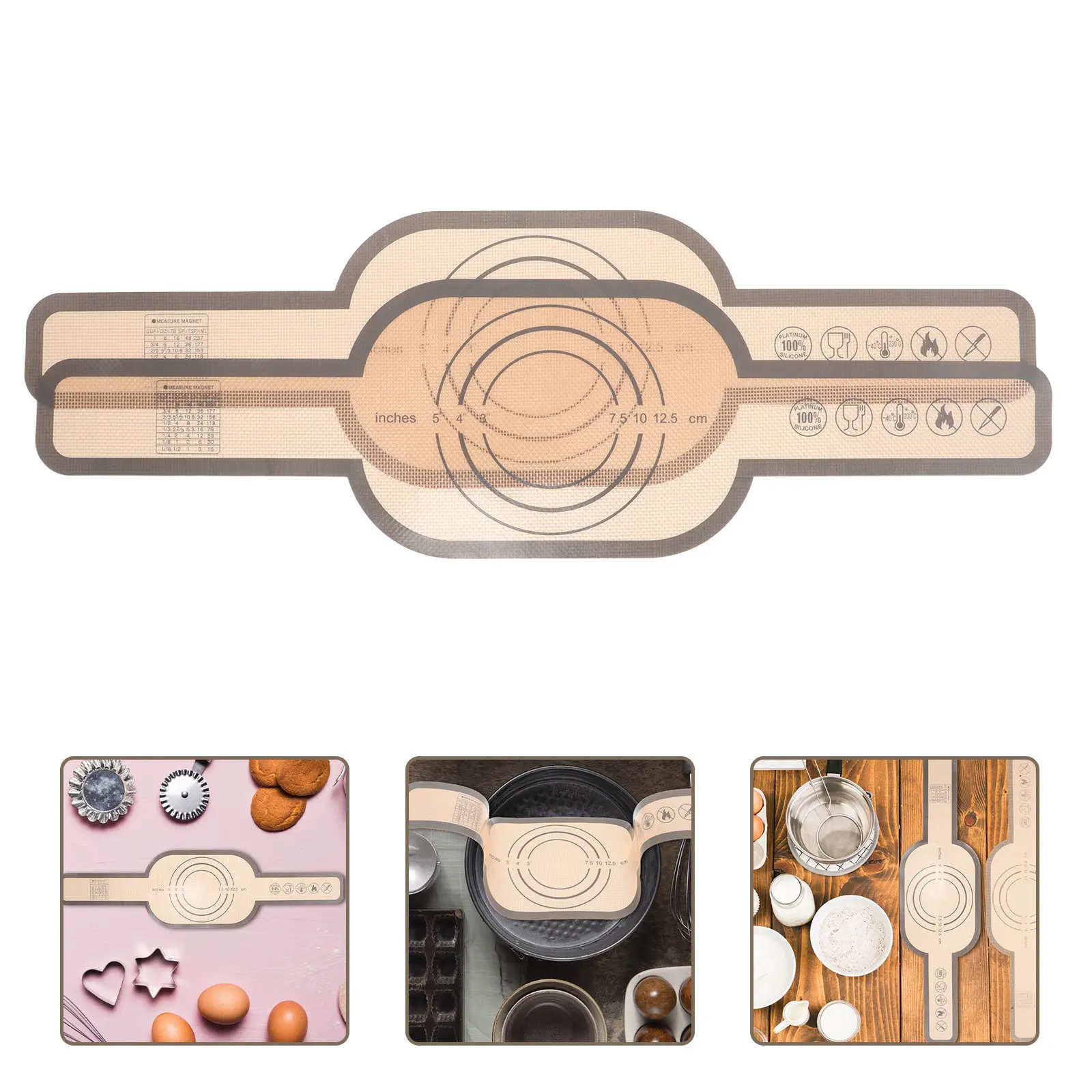2Pcs Multi Purpose Baking Mat Heat Insulating Damp Resistant Dough Sheet for Bread Sling Roasting Grilling Reusable Oven Baking
