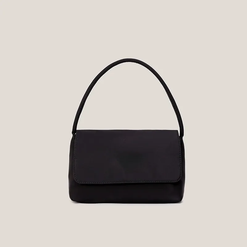 

Niche Women's Leisurely Stylish Nylon Small Square Tote Bag with Lid, Shoulder and Underarm Bag, Fashion Trendy