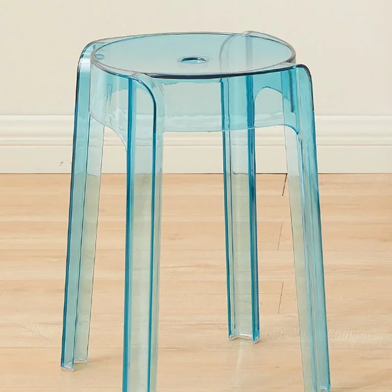 Thickened Acrylic Plastic Stool Transparent Stackable Windmill Design Modern Minimalist Bar Stool