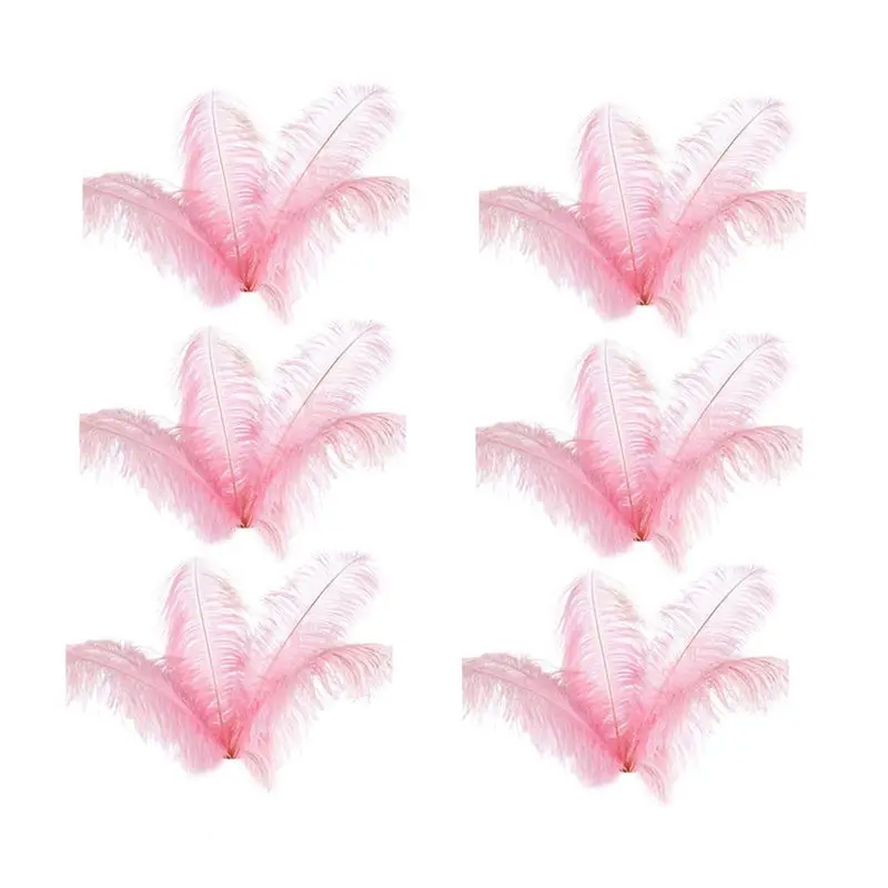 

Y42A-60 Pcs Natural Ostrich Feathers Wedding Party Decoration Pink 20-25Cm