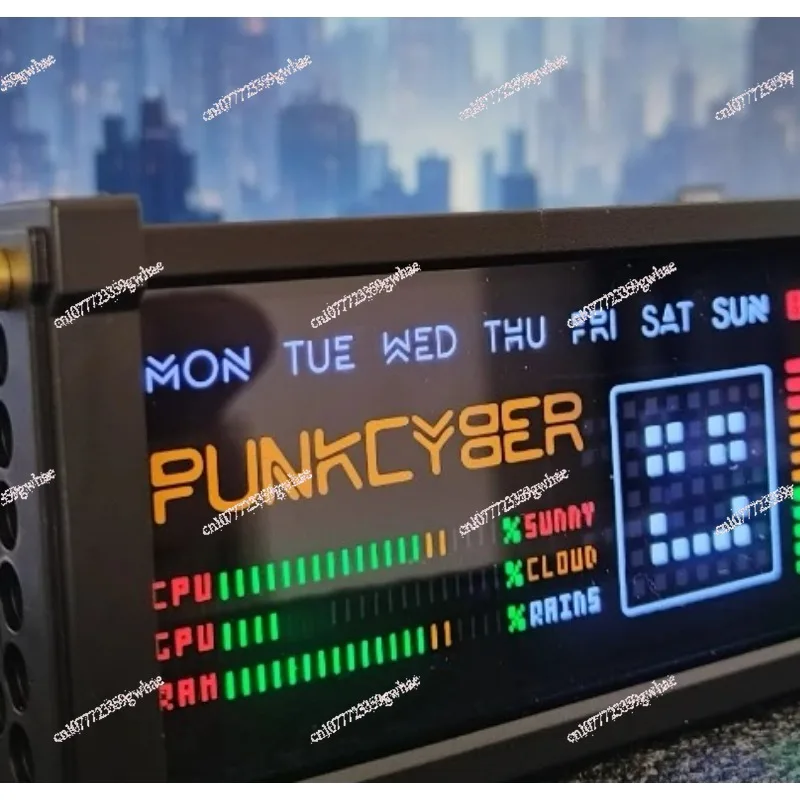 DIY Cyberpunk Desktop Ornament WFD Electronic Clock Retro Electronic Fluorescent Tube LED Dot Matrix Clock Gift