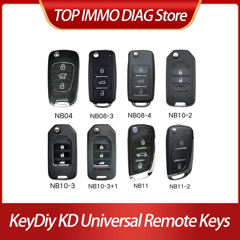 

10 шт. KeyDiy KD Универсальные дистанционные ключи NB04 NB08-3 NB08-4 NB10-2 NB10-3 NB10-3+1 NB11 NB11-2 Работа с KD900/KD MINI/KD X2/KD X4