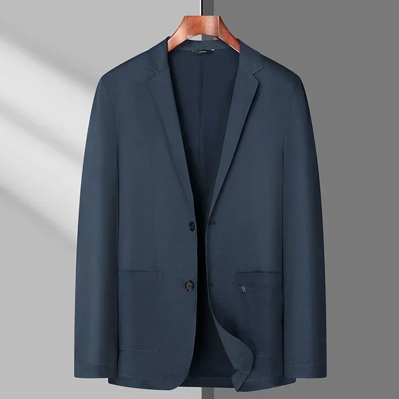 

DINADD Summer Thin men blazer Ice Silk Breathable Stretch Casual Suit 8XL Plus Size Suit Jacket 6XL Lightweight blazers 145kg