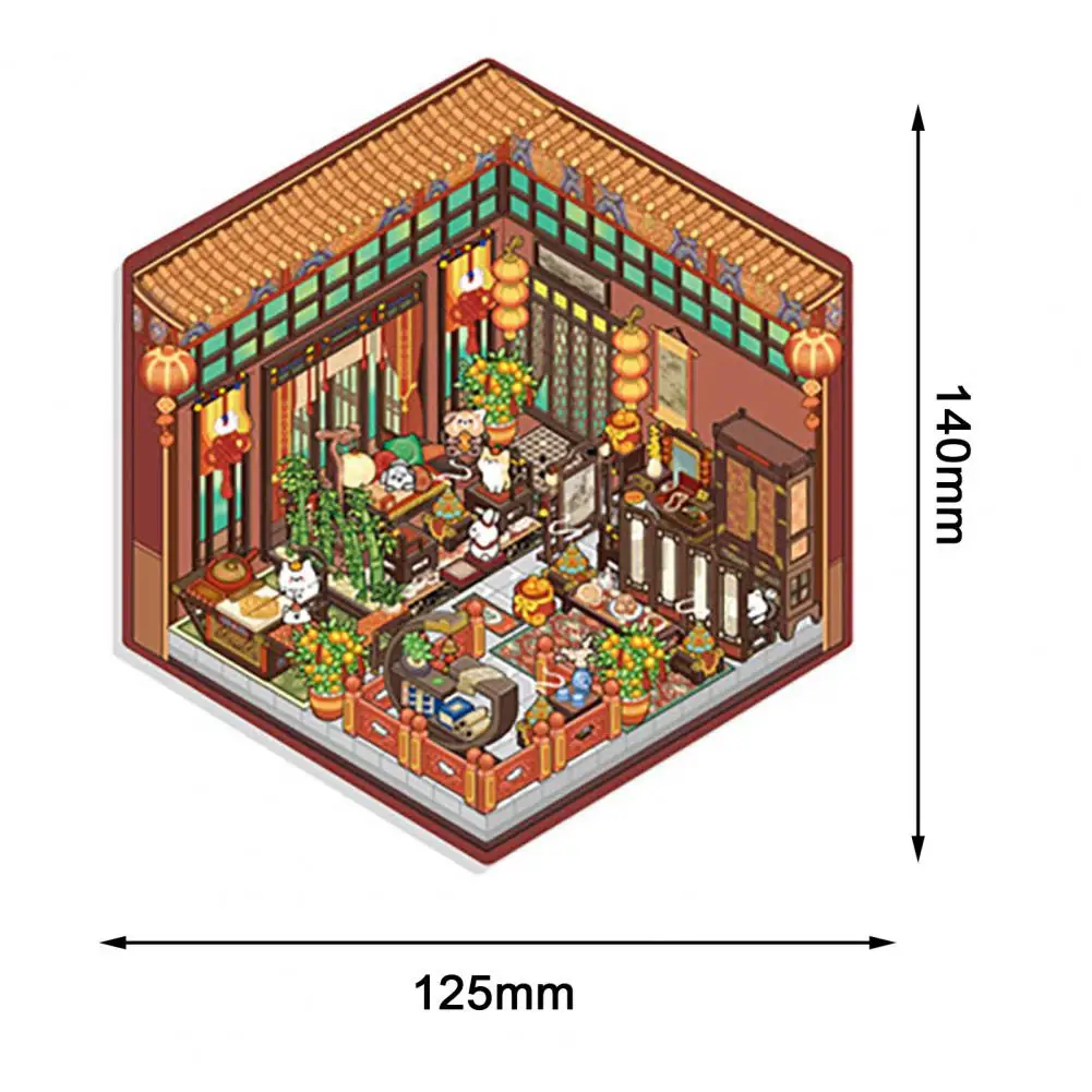 125*140mm DIY Project 3D House Stickers Adults Kids Cartoon Sticker Stress Relief Miniature Scene Decals Korean Style Stickers