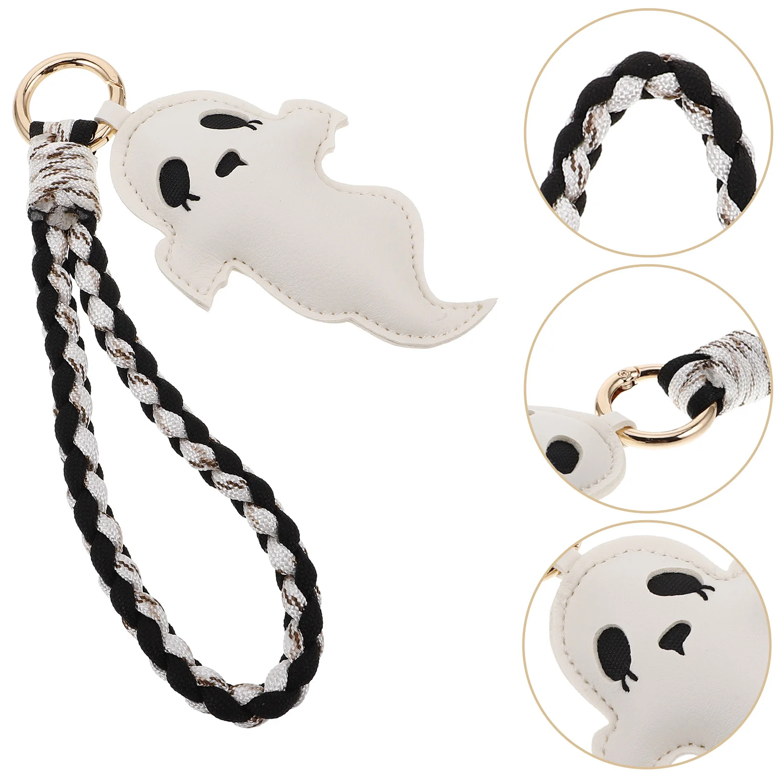 

Halloween Ghost Braided Keychain Phone Strap Cute Wrist Lanyard for Car Bag Charm Spooky Accessories Halloween Party