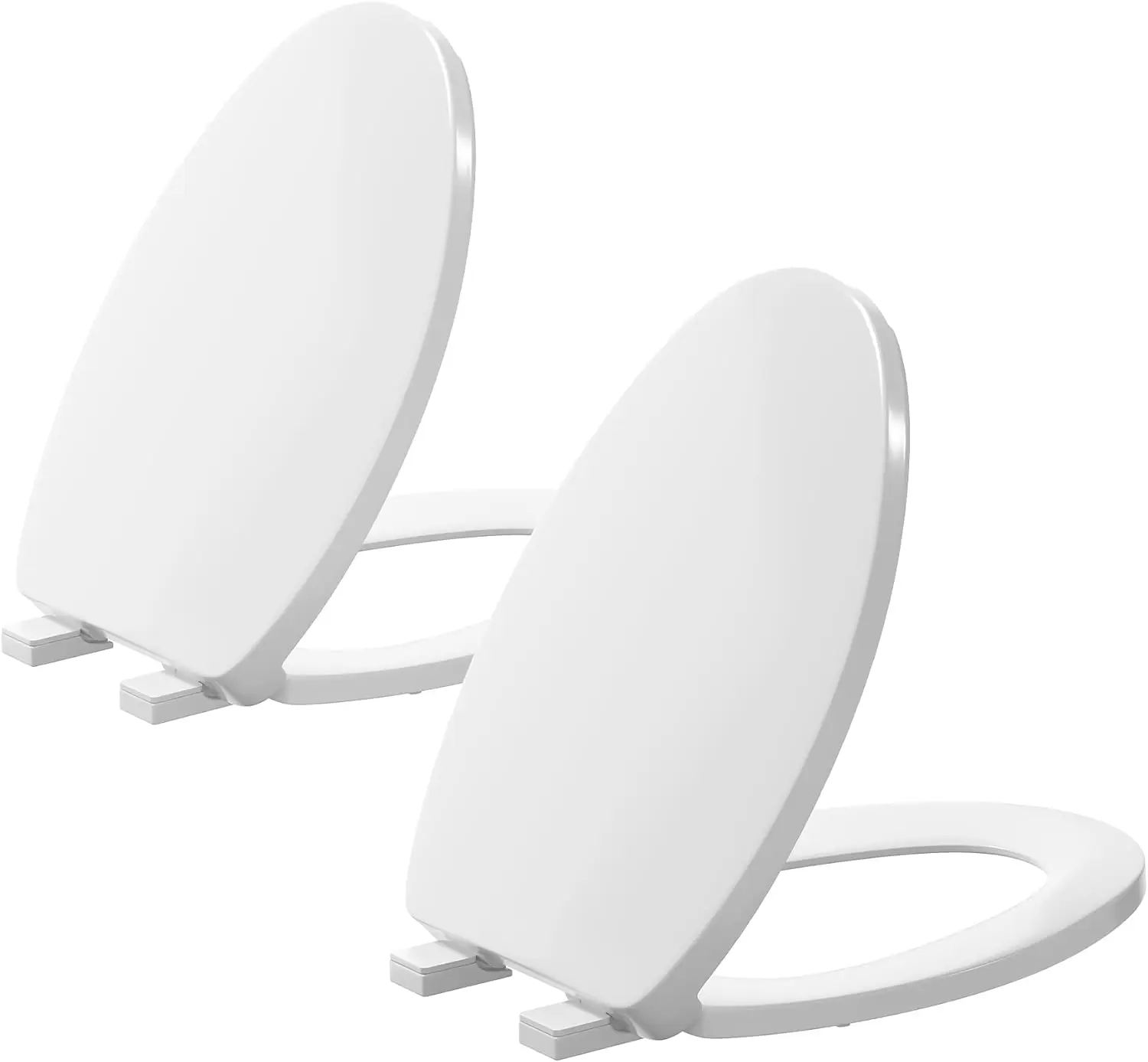

Elongated Toilet Seat 2 Pack with Quiet Close Cover, Quick Release for Easy Cleaning, White 18.5"L x 14"W
