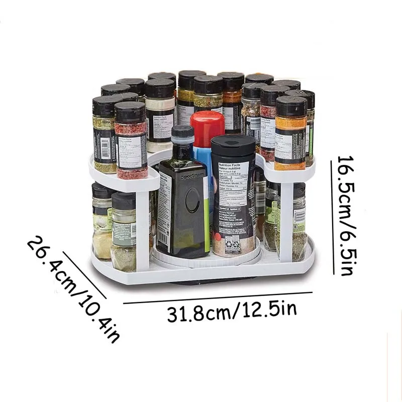 Double Layer Spice Storage Organizer Kitchen Rack Shelf Space Saving Organizers for Desk Plastic Makeup Racks Holder Bathroom