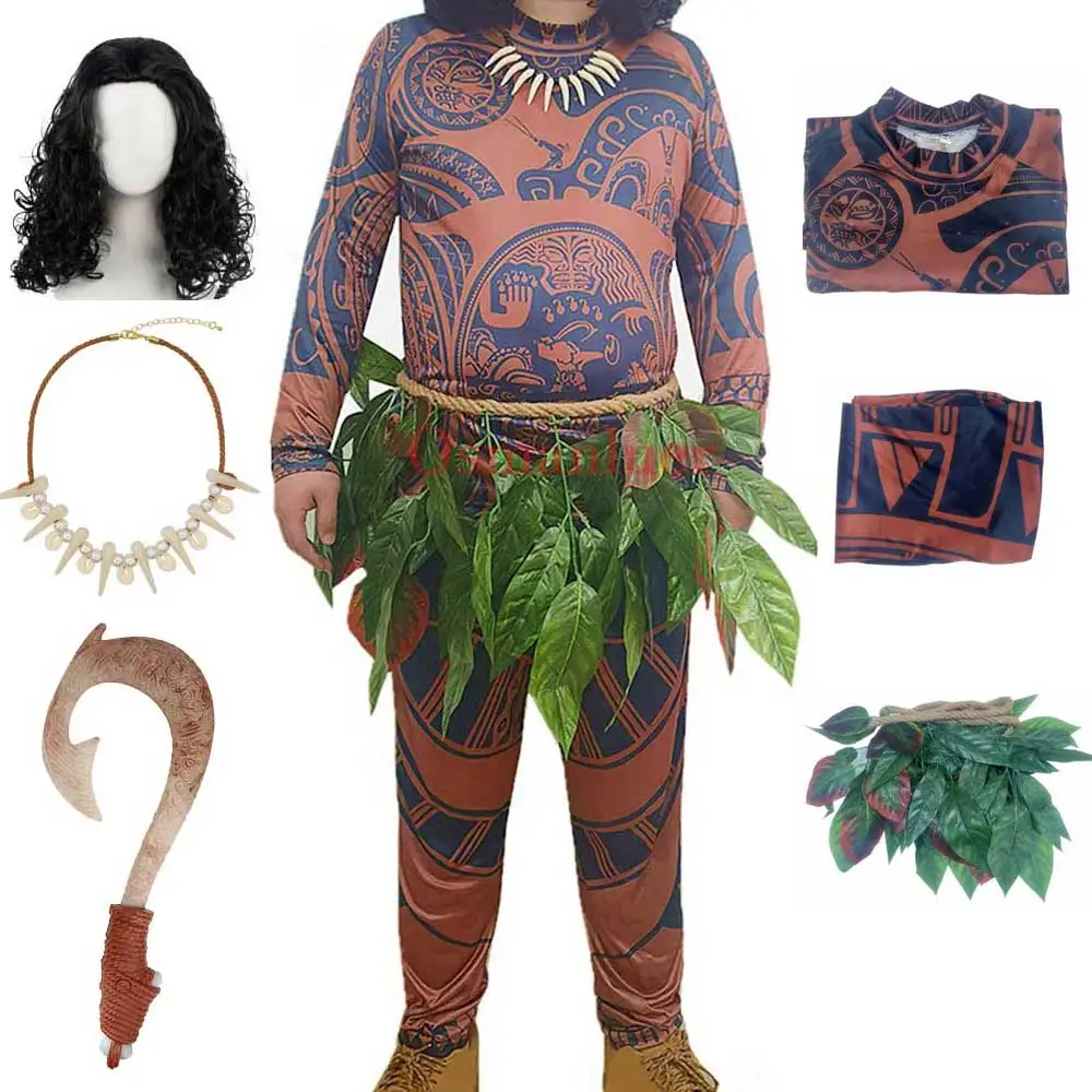 Disfraz de Moana Maui para adulto, disfraz de Halloween, disfraz de tatuaje, traje de carnaval, disfraz de Halloween Maui para hombres y mujeres