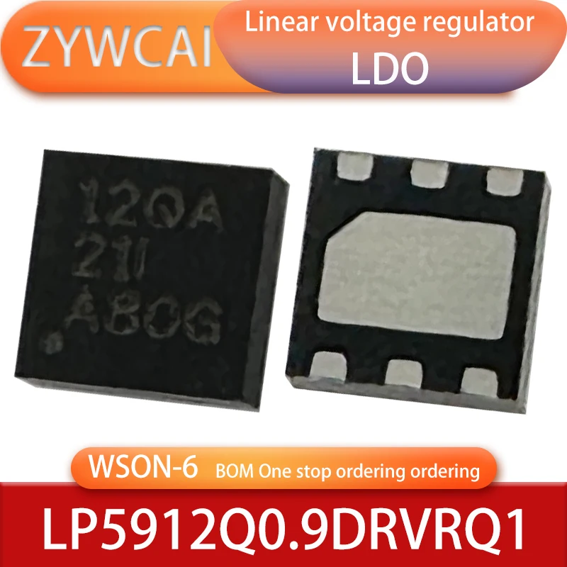 

LP5912Q0.9DRVRQ1 WSON-6 5PCS LP5912-Q1 12QA Reverse current protection 500mA low IQ linear regulator LDO