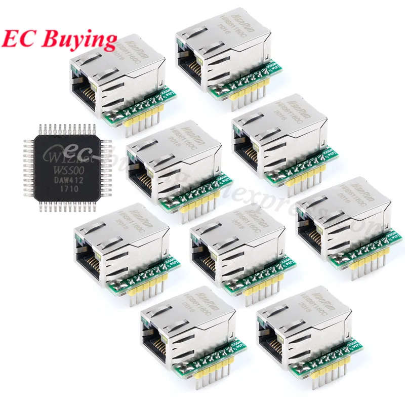 10Pcs/1pc USR-ES1 W5500 SPI to LAN Ethernet Network Module TCP IP 51 STM32 Interface 3.3V 5V WIZ820io RC5 Internet of Things