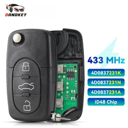 KEYYOU 1PCS 4D0837231A 4D0837231K Remote Key Fob For Audi A3 A4 A6 A8 TT RS4 Quattro 1994 - 2004 433Mhz ID48 Chip Car Key