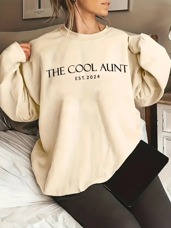 

The Cool Aunt Funny Slogan Women Sweatshirt New Hot Sale Mother's Day Female Sweatshirt Voguish Casual Gift for Mom Girl Tops