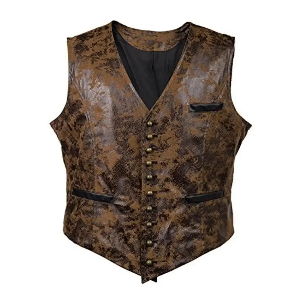 Disfraz Meddiéval Vintage para Homme, Gilet Steampunk, Gótico, Col en V, Glaçure, Halloween, Carnaval, Habillage, Ropa de