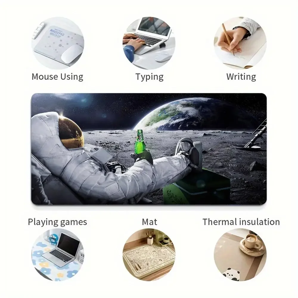 

Space Astronaut Design Mouse Pad Large playmat XXL Gaming Rubber Lock Desk mouse Mat Computer Gamers monitor flash-sale office