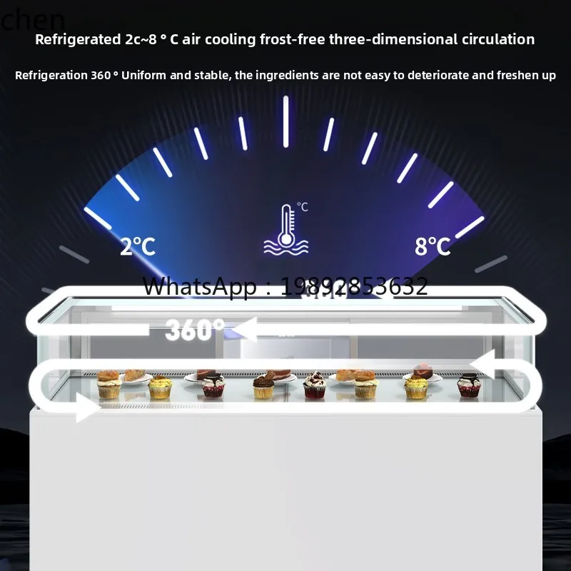 vetrina per torte monostrato ad angolo retto West Point dessert frutta congelatore ad aria fresca refrigerato