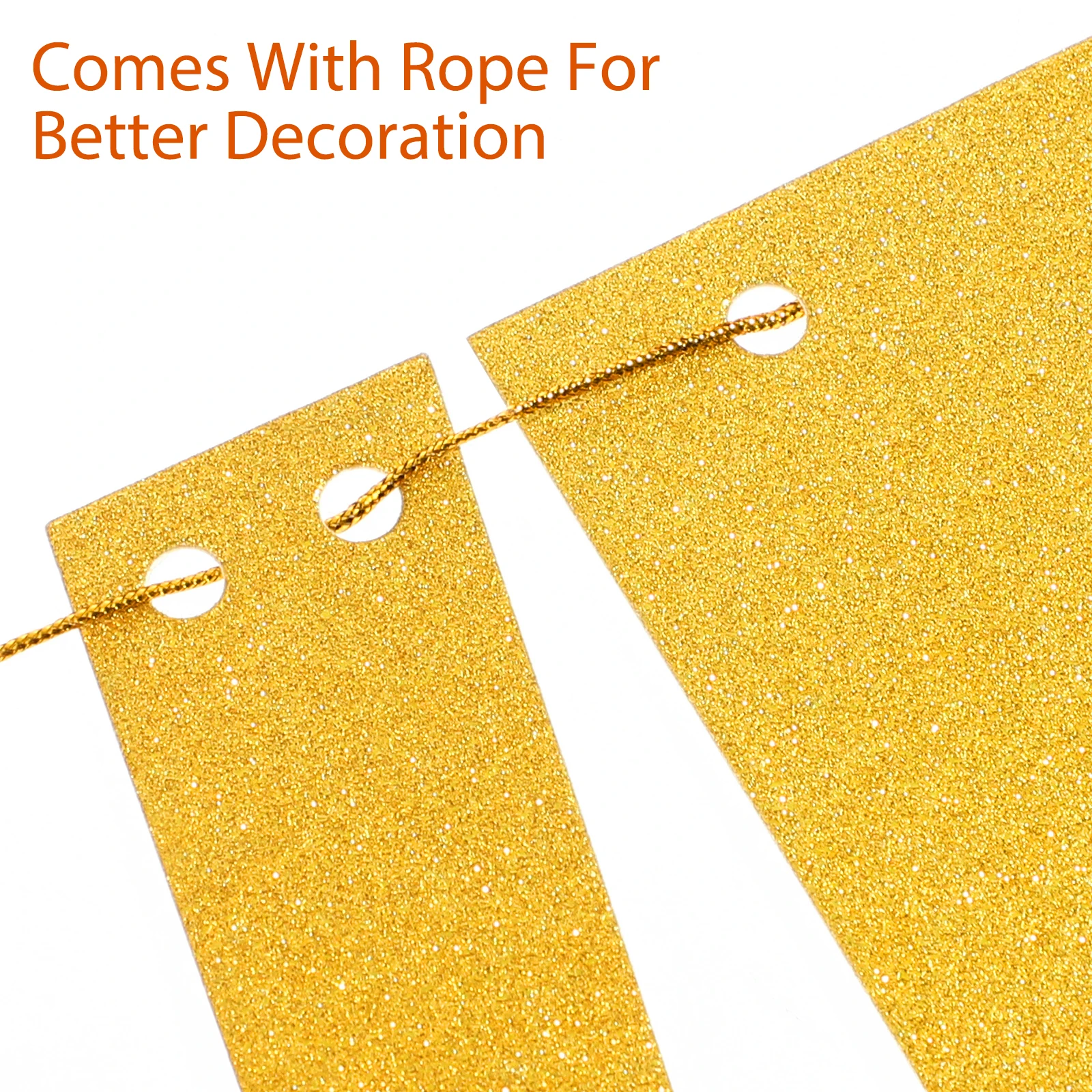 

Glitter Gold Welcome Back Banner School Party Decorations Garland Latte Premium Paper Material Exquisite Lovely Bunting Sequins