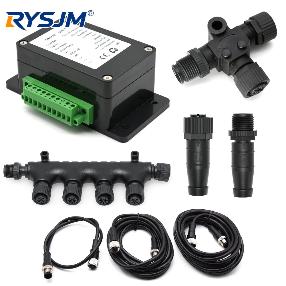 Marine Boat Multifunction NMEA 2000 Cables 0.5M 1M 2M 3M Length Wiring NMEA2000 Converter Connector Connect Up to 6 Cables Lines