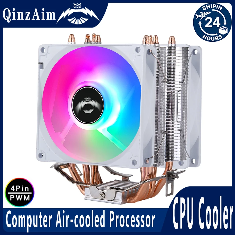 QiuzAim 4 Heat Pipe Radiator Processor Computer CPU Cooler Fan Efficient Air-Cooled install LGA2011 x79 x99 115x 1200 1700 2066