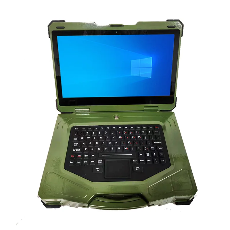 Military green 15.6-inch Triple Defense Ruggedized Laptop Portable Ground Station Outdoor Use Industrial Computer Customizable