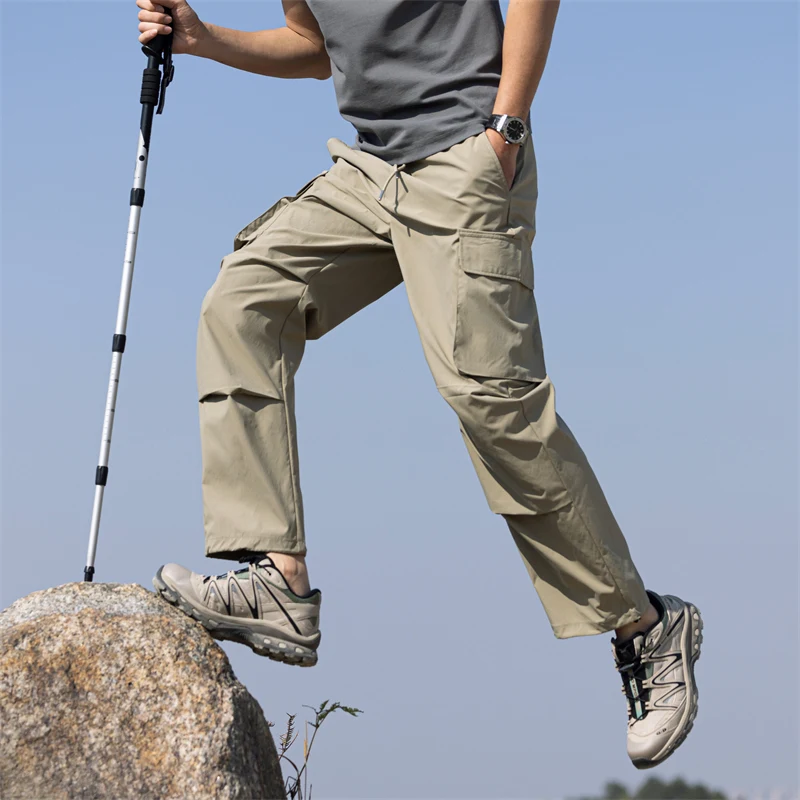 New Men'S Summer Outdoor Thin Mountaineering Pants Youth Quick Drying Loose Straight Tube Sports And Leisure Versatile Trousers