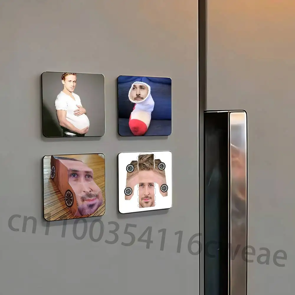 For Ryan G-Gosling Fridge Magnets Refrigerator Card Kitchen Metal Icebox Cabinet Magnetic Cards