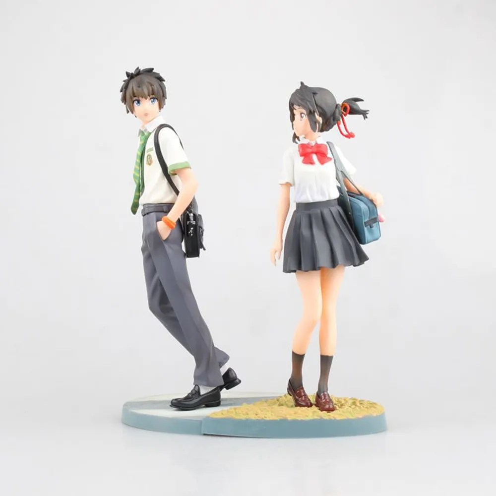 Anime Your Name Figure Tachibana Taki Miyamizu Mitsuha Collection Model Toy Doll Gift For Boyfriend Girlfriend 2pcs/set 23CM