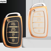 For Hyundai Creta Ix35 Ix45 I10 I30 I40 Tucson Santa Fe Rena Sonata Elantra 4Buttons TPU Car Smart Key Case Cover Accessories