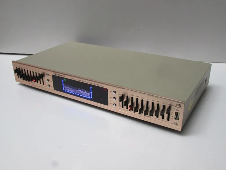 Цифровой HD Стерео предусилитель с пультом дистанционного управления, USB Bluetooth сценический эквалайзер, два 10-сегмента, Поддержка WAV/WMA/APE/MP3 FM