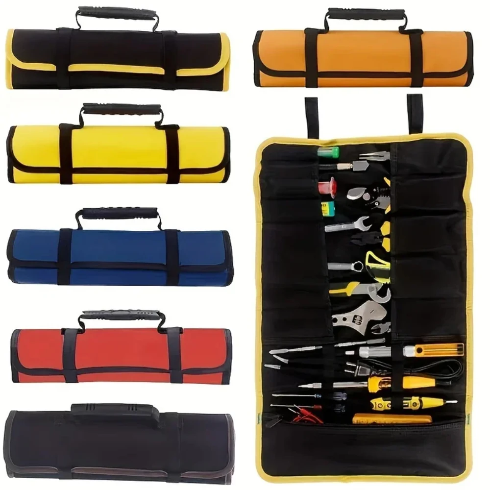 Organizer Tool Tool Bag Roll Bag, Tool Bag Bag Storage Bag, Foldable Oxford Bag for Screwdriver, Pliers, Electrician Bags