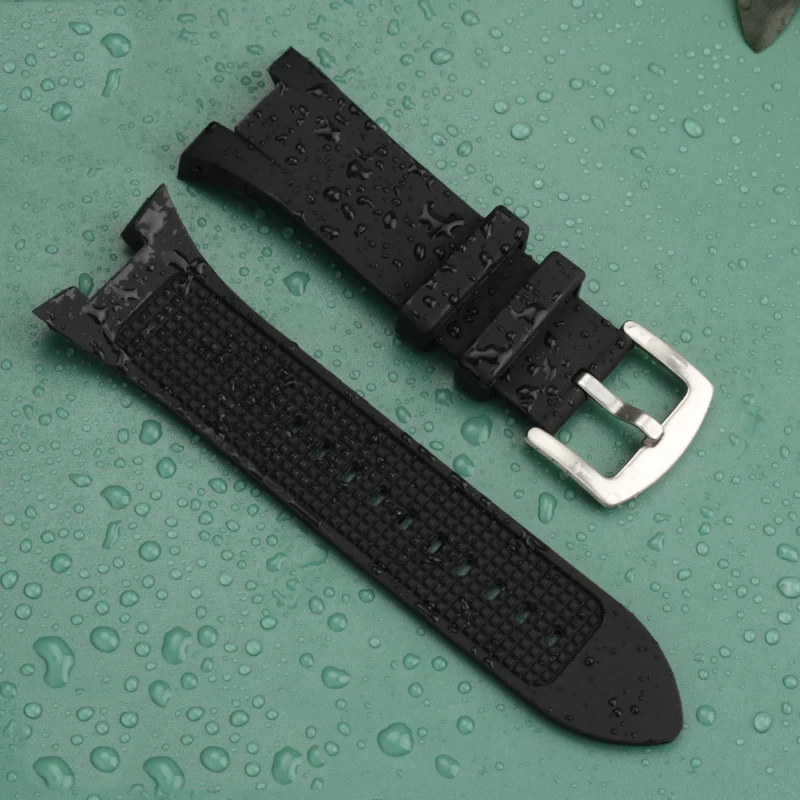 31x14mm Rubber Silicone Watch Band for Ar-mani Ax1803  AX1802 AX1050 AX1041 AX1084 AX1108 Waterproof Sports Strap Notch Bracelet