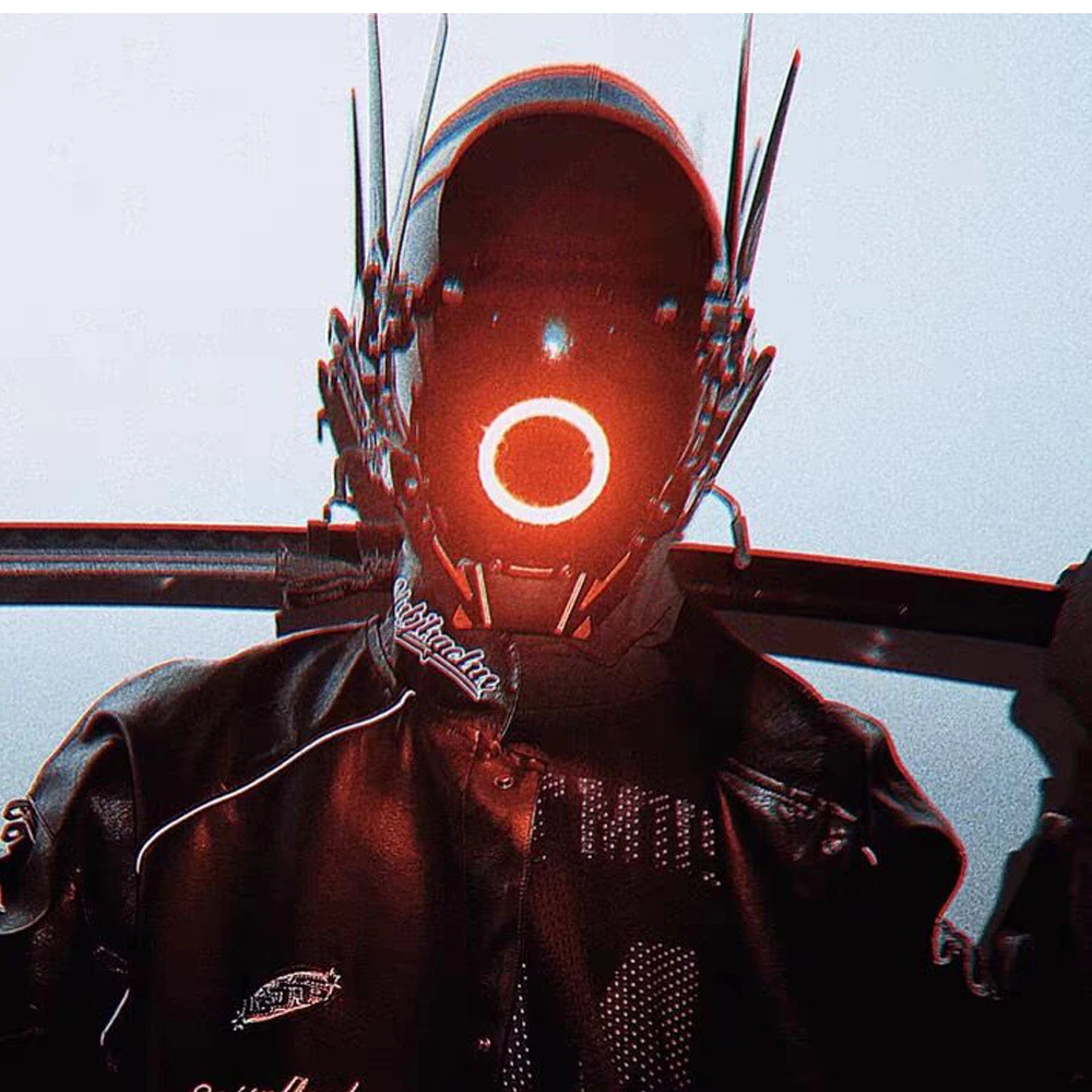 

Knight Lights Disc Jockey Masks Cosplay Accessories Bar DJ Cyber punk Mask Samurai Warrior Games Cool Role Anime Props Toy Gifts