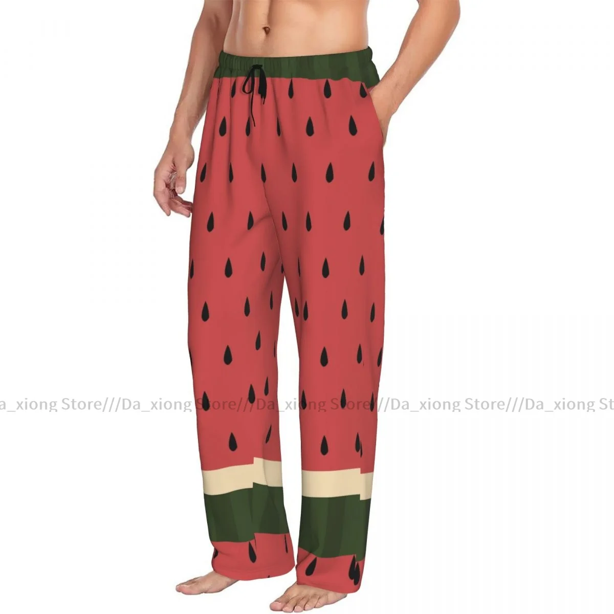 Watermelon With Black Seeds Mens Pajamas Pyjamas Pants Lounge Pants Sleep Bottoms