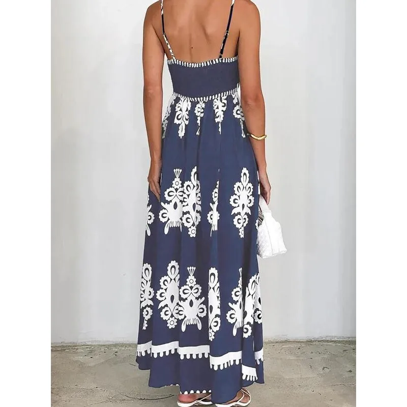 Women's Ethnic Pattern Pocket Cami Dress Boho Casual Comfortable Spring Fashion Neutral Seven Sleeve Length Other Material