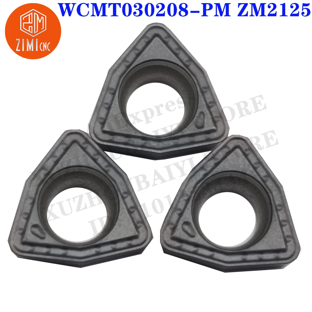 WCMT030208-PMZM2125 WCMT030208-PM Inserti per trapano a U in carburo Strumento di tornitura indicizzabile Tornio da taglio Strumento CNC tornio per metalli Strumento per tagliare