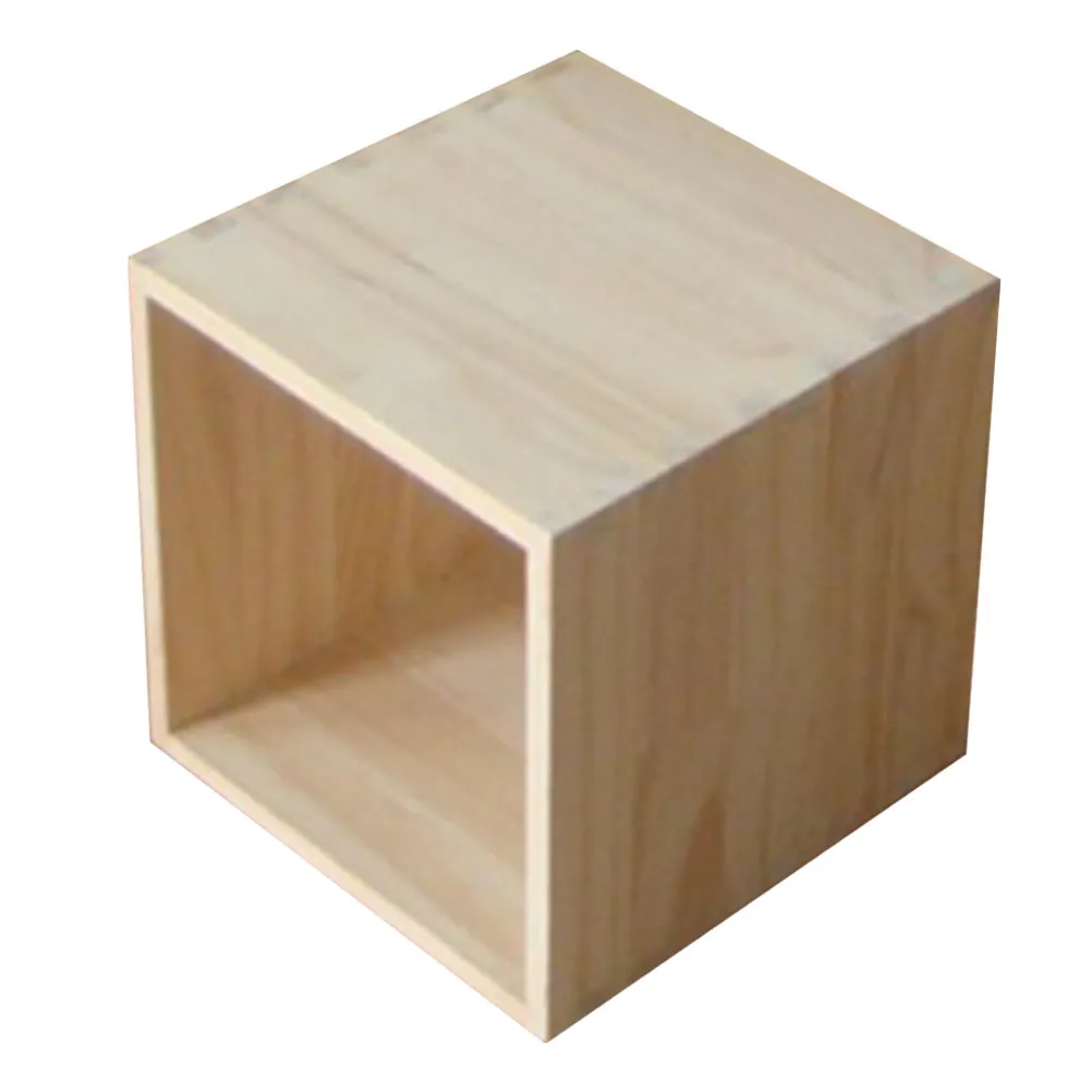 

Unfinished Solid Wood Storage Box Dovetail Joint Minimalist Open Front Wooden Crate for Books Office Organization Stackable Cube