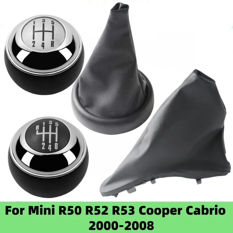 Perilla de palanca de cambios de 5/6 velocidades, palanca de cambios, Collar de bolígrafo, freno de mano de estacionamiento, bota de polaina para BMW Mini Cooper R50 R52 R53 2001-2008