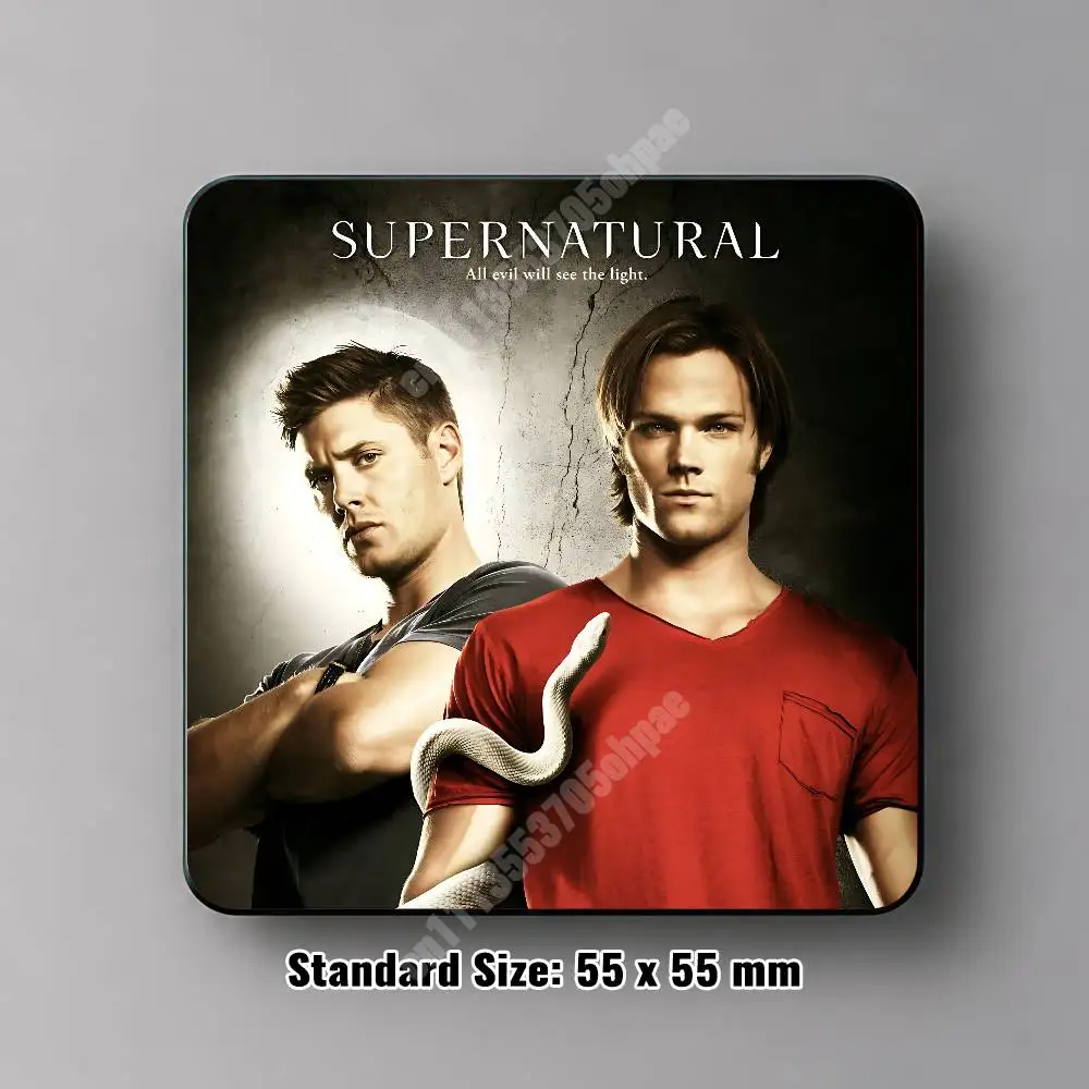 S-Supernatural-S Sam Dean Winchester Magnetic Sticker Reusable Fridge Decal for Metal Surfaces Magnet Marker