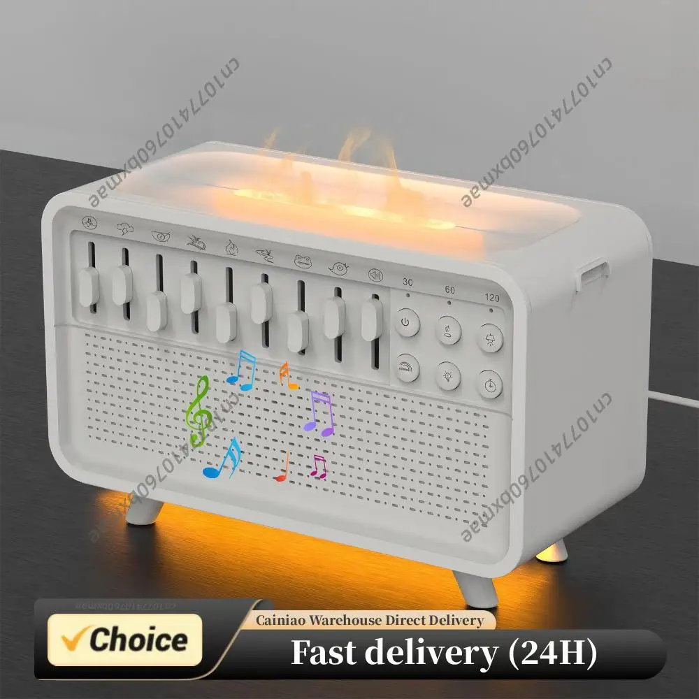 LED Sleep Sound Machine with 8 Nature Sounds Essential Oils Humidifier Timer Aroma Diffuser Night Light for Home Creative Gift