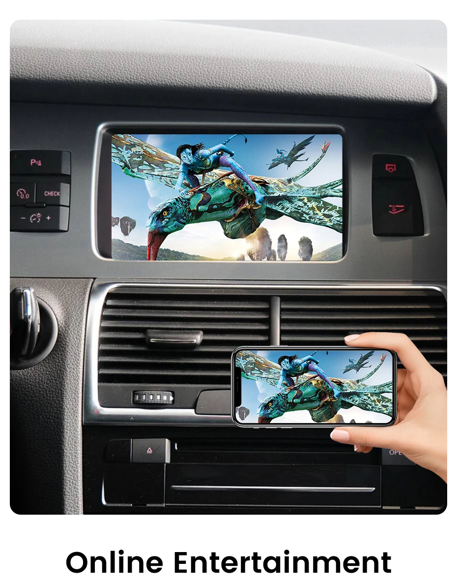 Junsun Wireless CarPlay Android Auto Decoder für Audi A6 C6 A7 C7 2009-2011 für Audi Q7 2010-2015 MMI 3G Airplay Mirror Link – Detail 4