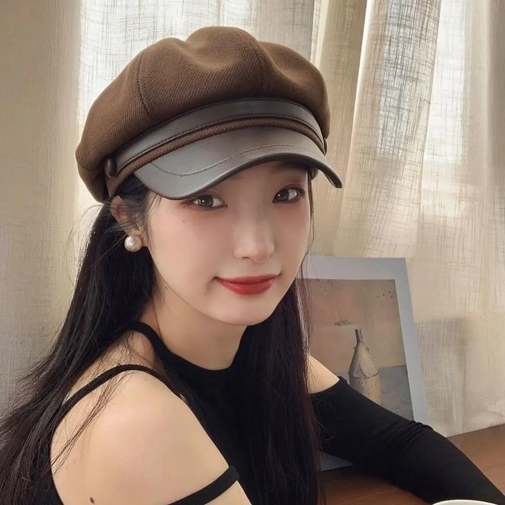 Fashion Woolen Winter Beret Hat Windproof Vintage Painter Octagonal Cap Warm Breathable Panama Cap for Women