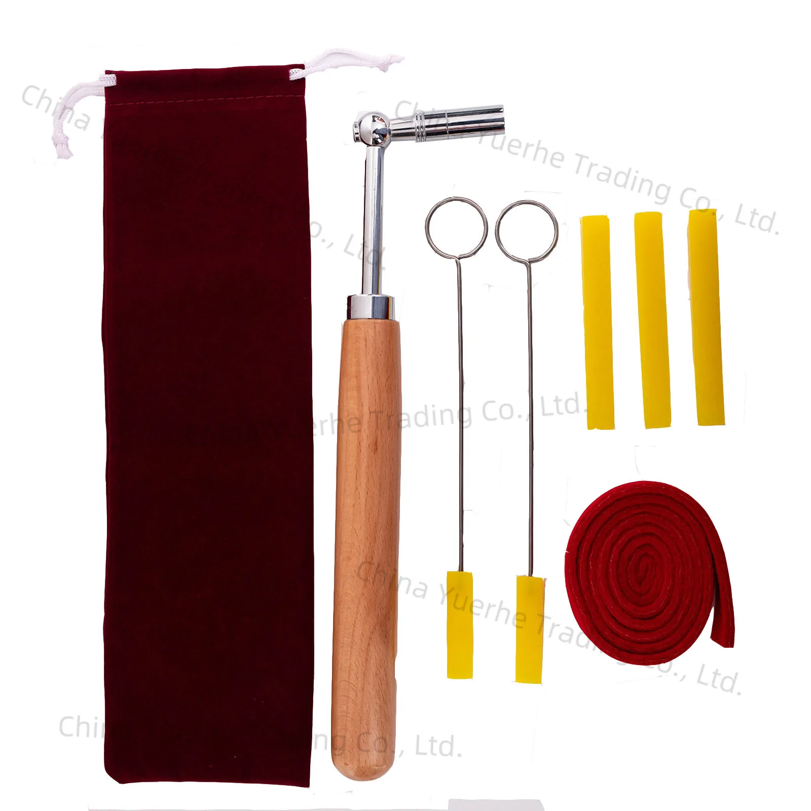 

Инструмент для настройки фортепиано, аксессуары для музыкальных инструментов из 8 предметов, набор для настройки, желтая звуковая остановка, кожаный тонкостержневой ключ