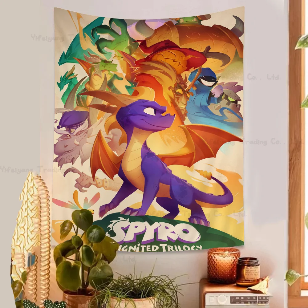 Spyro R-Reignited T-Trilogy Printed Large Wall Tapestry Indian Buddha Wall Decoration Witchcraft Bohemian Hippie Wall Art Decor