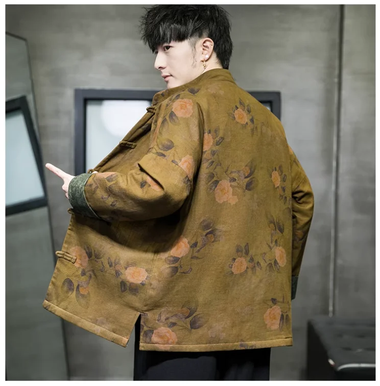 2023 Spring Summer New Cotton Linen Jacket Men Chinese Style Tang Suit Hanfu Coat Big Size